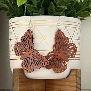 Handmade Butterfly Wooden Earrings